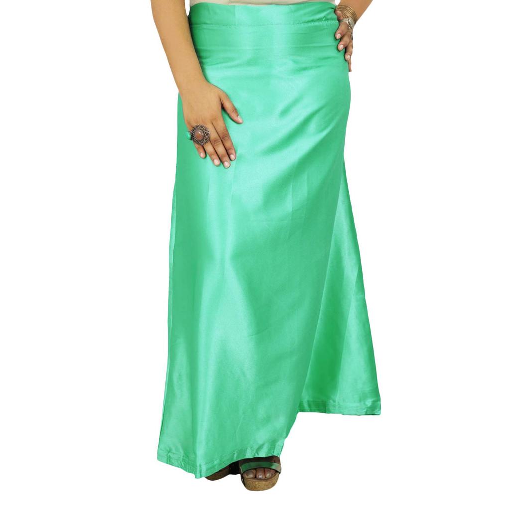 Индийская атласная шелковая юбка из Болливуда, твердая подкладка для сари