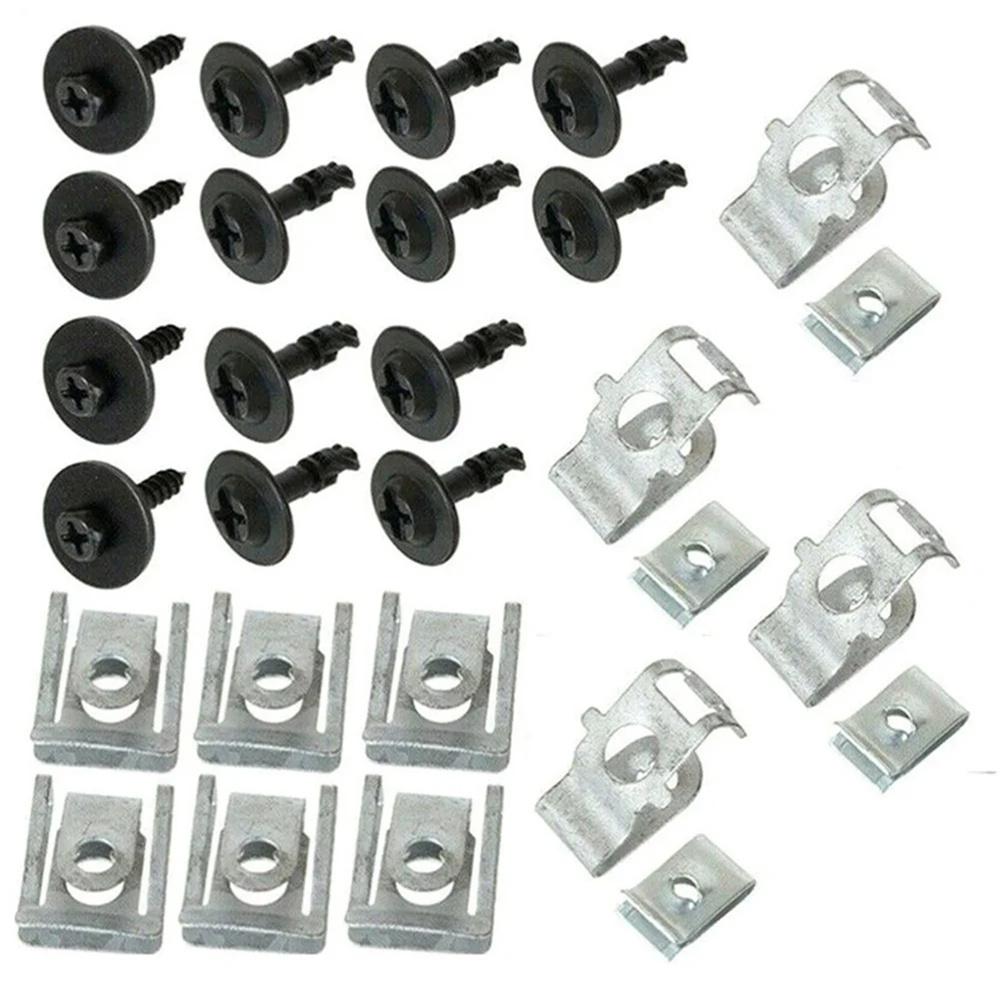 28Pcs Mixed/Set Engine Hood Screw Set Engine-Undertray Under Cover Clips Fitting Kit Fora4 B8 A5 8T