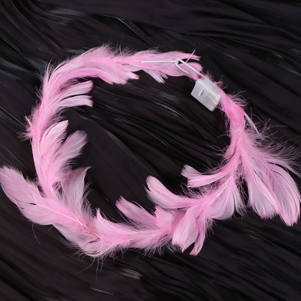 Christmas White Feather Luminous Garland New Year Women Hairband LED Feather Headband  Party