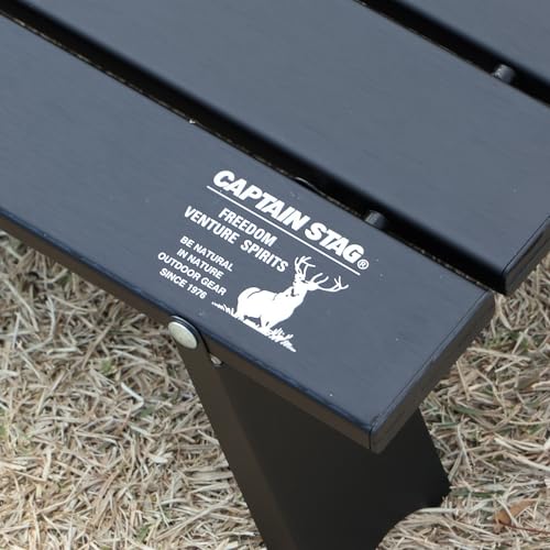 [Amazon.co.jp Exclusive] Captain Stag (CAPTAIN STAG) Outdoor Table, Aluminum Roll Table, Compact, Folding, with Case, Matte Black, UC-582