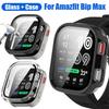 Закаленное Стекло+Чехол для Amazfit BIP Max Защита Экрана Антицарапина Бампер Защитный PC Чехол для Amazfit Bip Max Аксессуары