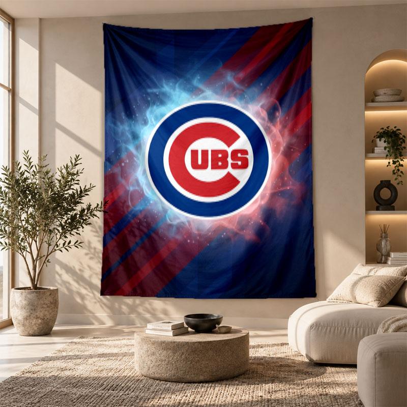 Decorative Tapestry,Chicago Cubs Printed Wall Art, Lightweight Wall Hanging For Bedroom Background