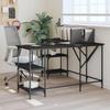 VidaXL Desk, Computer Table with Shelves, Computer Desk with Legs, Writing Table Bedroom, Industrial, Black 837592