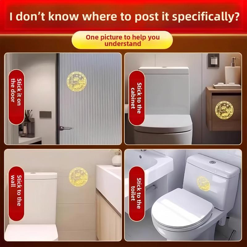 Наклейки «Цветы лотоса и карпы» для ванной комнаты для удаления грязи и загрязнений. Металлические наклейки «Цветок лотоса и благословение Небесного чиновника».