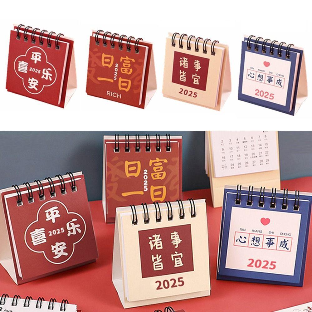 Creative Mini Desk Calendar Thick Paper Monthly Planner Gift 2024-2025 Calendar  Desk Decoration