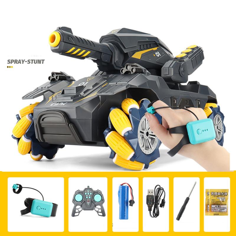 2,4 г Дистанционное управление танк-автомобиль с датчиком жестов, вращение на 360 градусов, дрейф, водяная бомба, игрушечный автомобиль-цистерна для