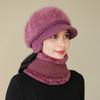 3 шт./комплект для женщин среднего возраста, зимняя шапка, шарф, перчатки, комплект, толстая вязаная защита ушей