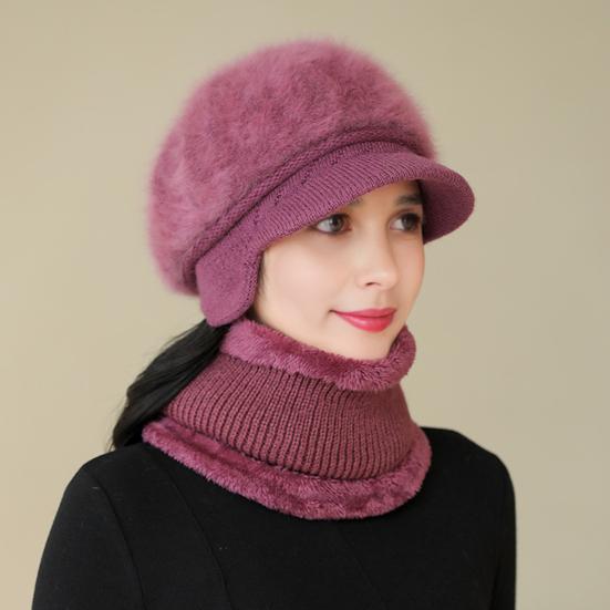 3 шт./комплект для женщин среднего возраста, зимняя шапка, шарф, перчатки, комплект, толстая вязаная защита ушей