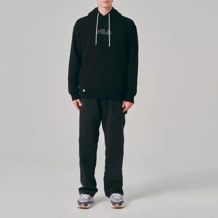 FILA Sweatshirts Unisex Black Hooded Moderate Regular (Unisex) Sweatshirts FS2POE3109X BLK