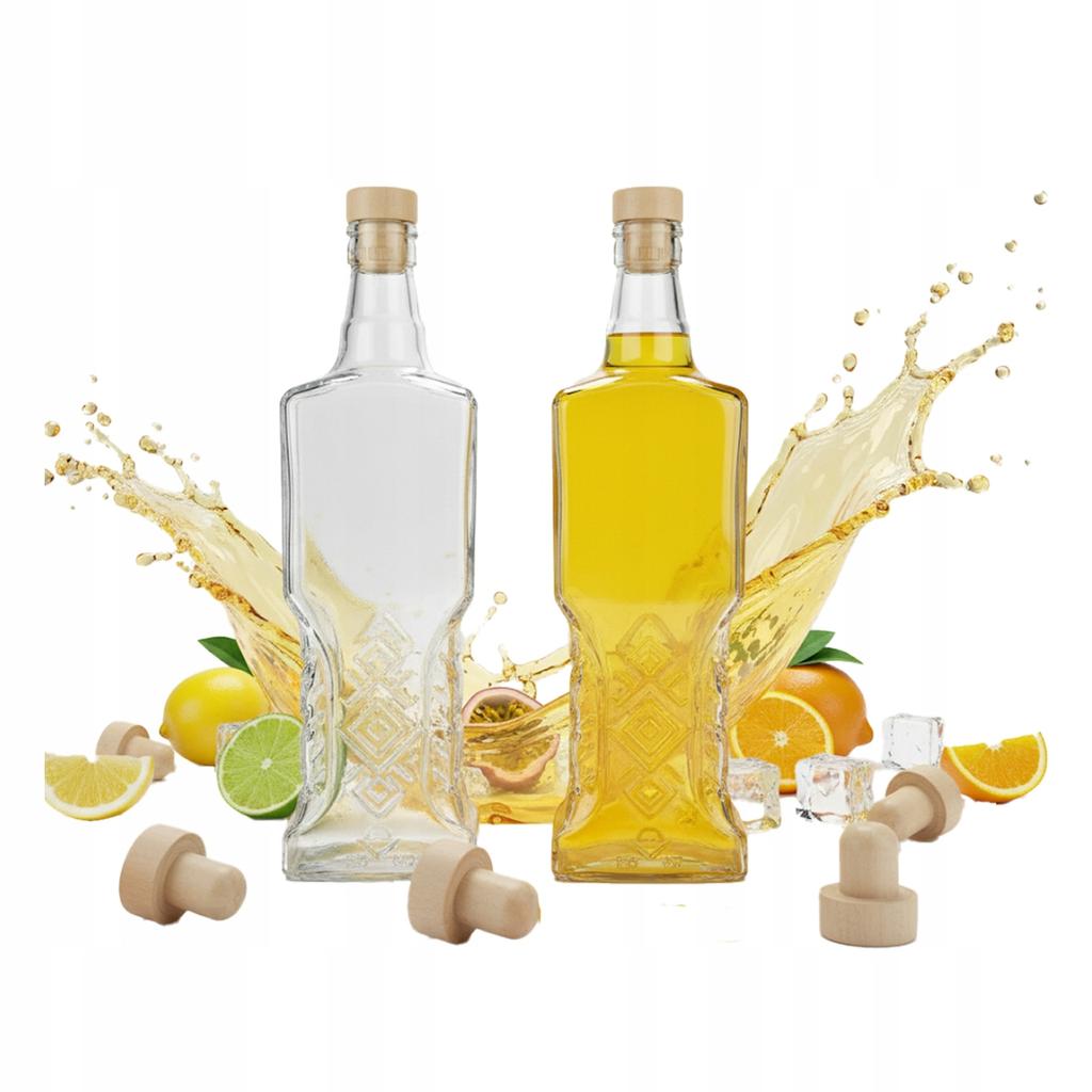 UKRAINKA bottle 500ml with cork Glass bottles for liqueurs Wine Juice 0.5l