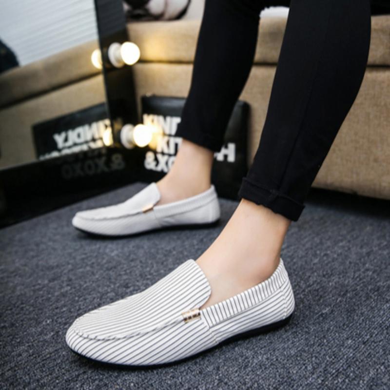 Мужская повседневная обувь Slip-on Light Stripe Common Высококачественная мужская кожаная обувь Модная элегантная обувь для взрослых Бесплатная доставка в рамках акции