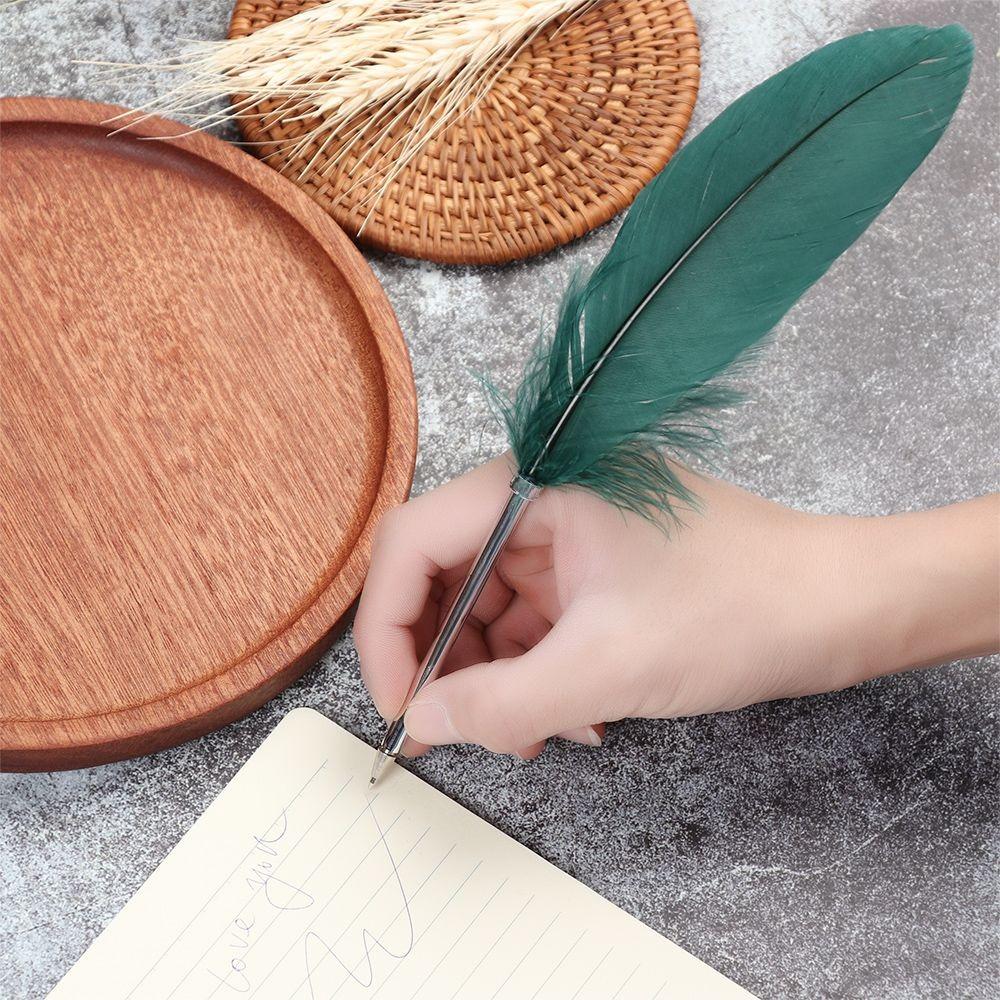 Feather Ballpoint pen Colorful Feather Pen Portable Writing pen Office