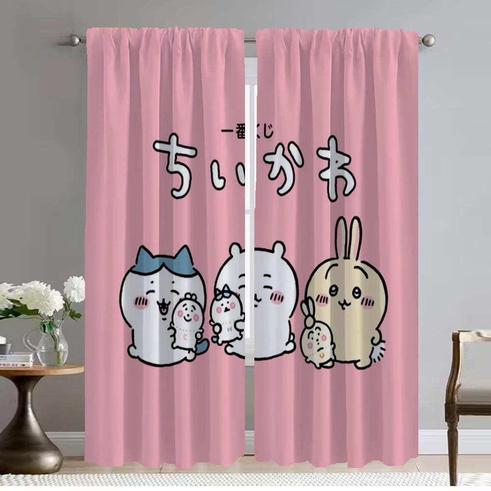 Anti-mosquito Curtains for Camera Chiikawaes Curtains Child Room Halloween Decoration Shades Window Curtain for Room 2 Panel