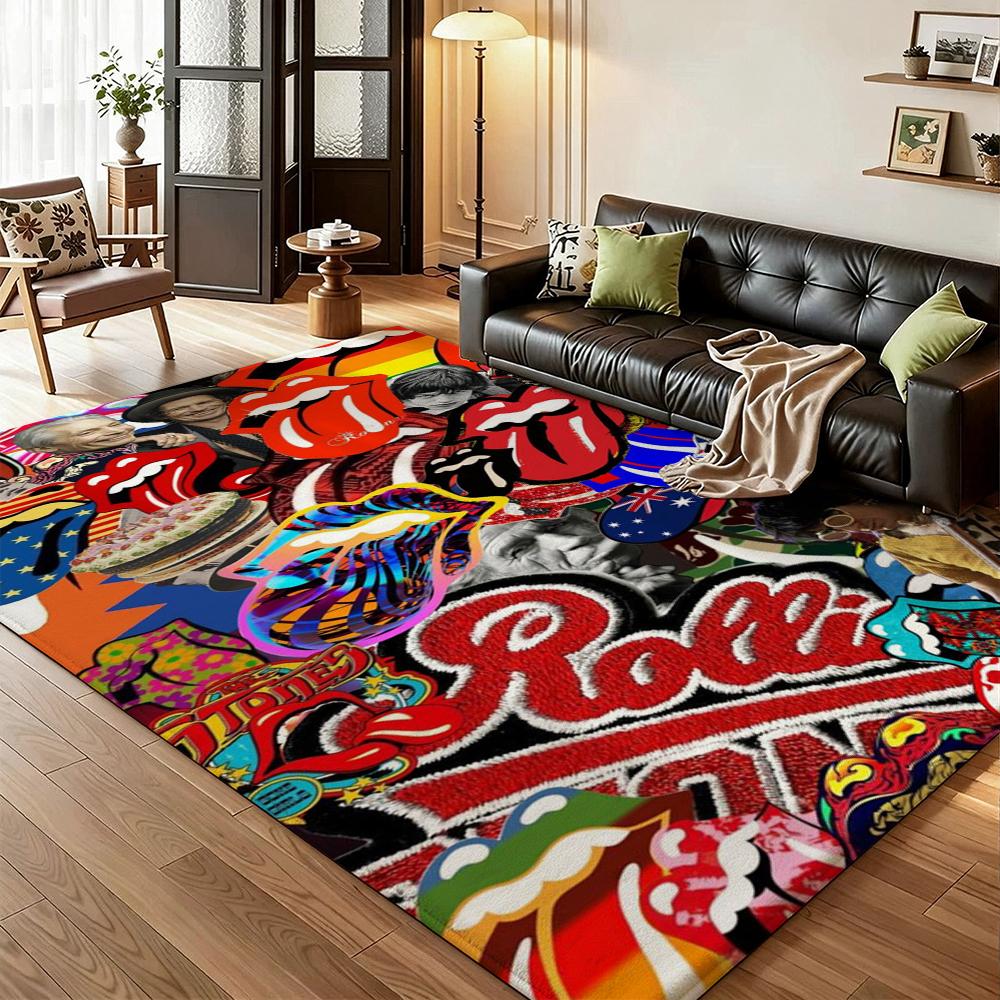 The Rolling Stones Rug Plush Rug Soft Foot Mat Bedroom Rug Anti Fatigue