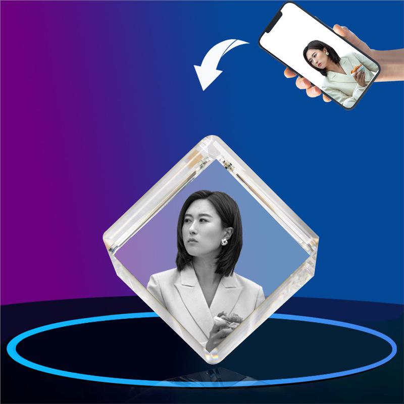 Светодиодная 3D-кристаллическая фотогравировка в форме сердца - Сделай сам Белый кристалл с лазерной гравировкой