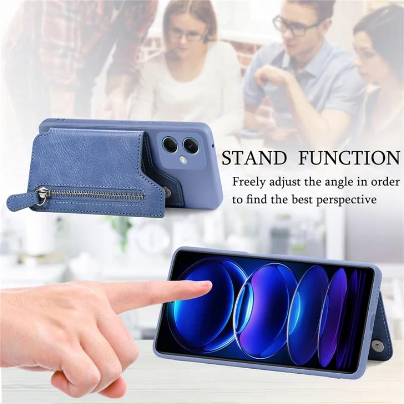 Wallet Case Fashion Zipper For Xiaomi Poco X6 Pro M6 C65 X5 X4 X3 M4 M3 Pro F5 X5 M5 F3 F4 Xiaomi 11t 12t Leather Back Cover