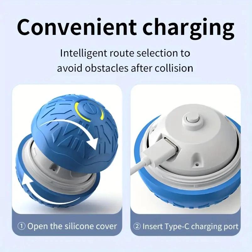 Smart Dog Toy Ball Automatic Interactive Pet Electronic Rolling USB Rechargeable Moving Bouncing for Puppy to Large dog Chew Toy