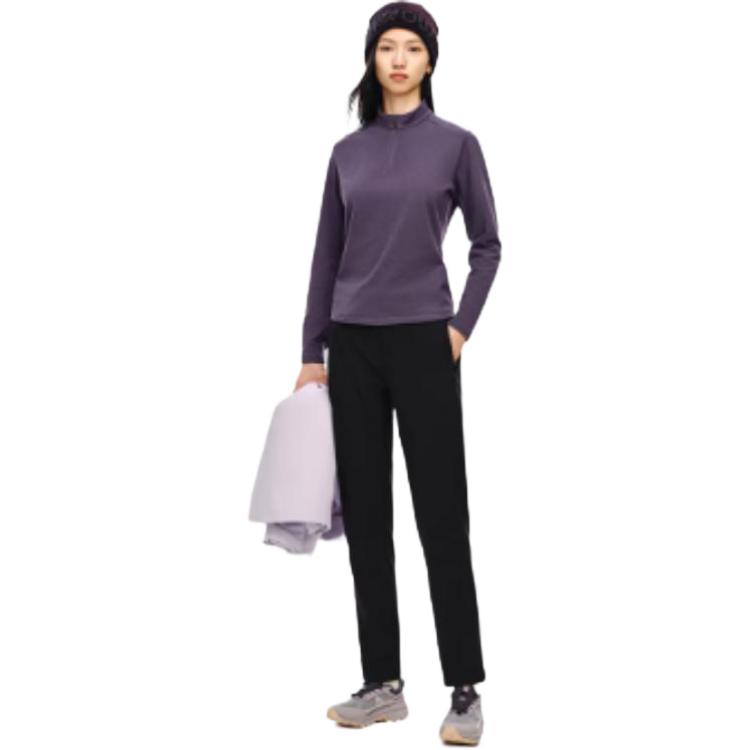 Anta Серия Outdoor Hiking Champion Стойка воротник Однотонный Удобный Универсальный Повседневный Флис С длинным рукавом Вязаный топ Женские топы 162540407-3