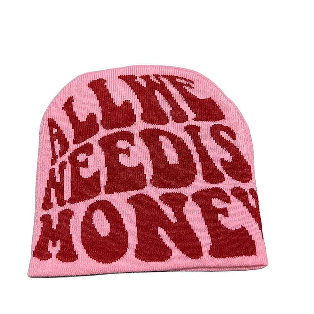 Шерстяная акриловая шапка-бини с принтом букв, повседневная шапка-чепчик, модная вязаная шапка для мужчин и женщин