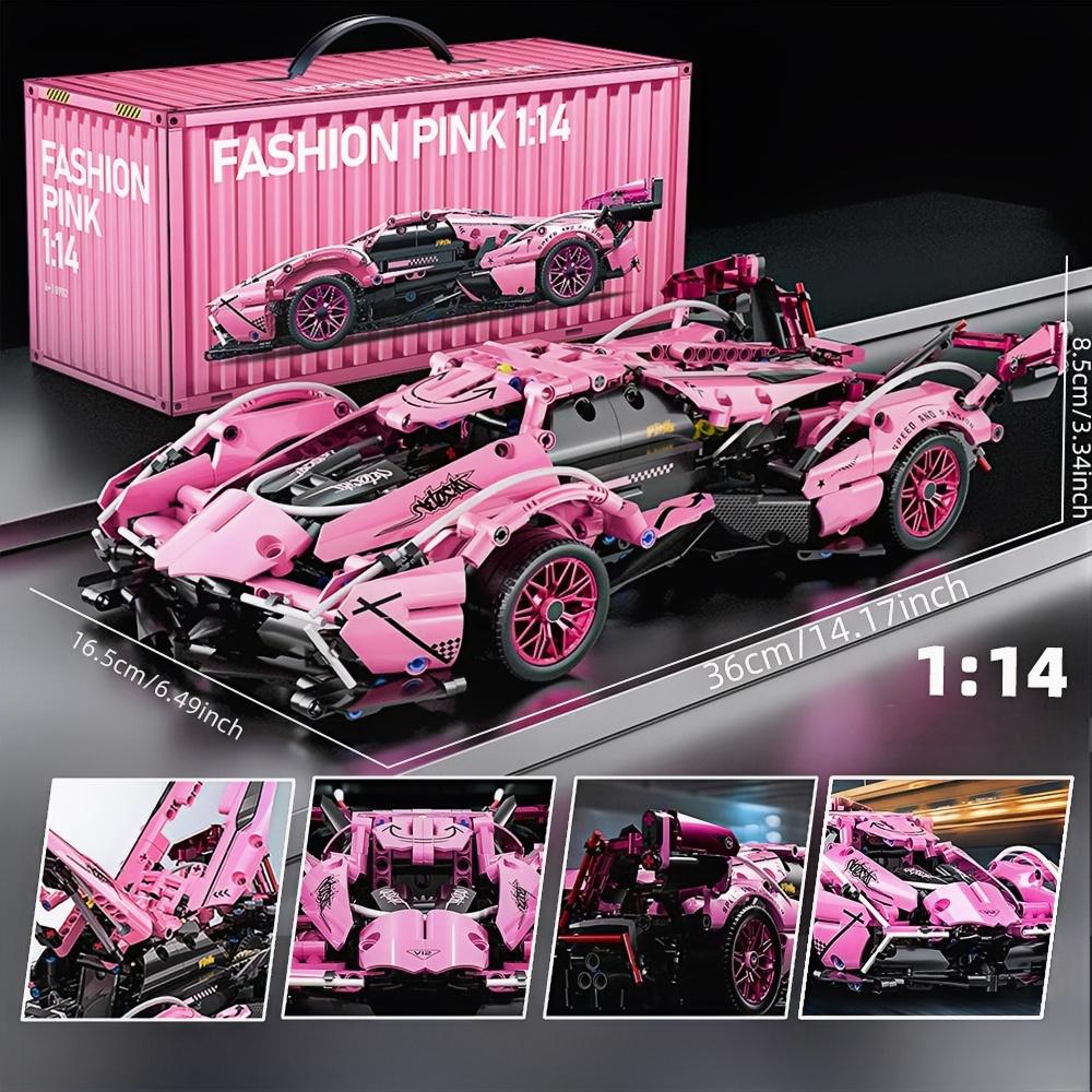 1:Строительные блоки «Супергоночный автомобиль» масштаба 1:14, Набор для сборки модели спортивного автомобиля DIY, Конструктор-игрушка, Подарок для мальчиков, детей в возрасте 8-12 лет 14