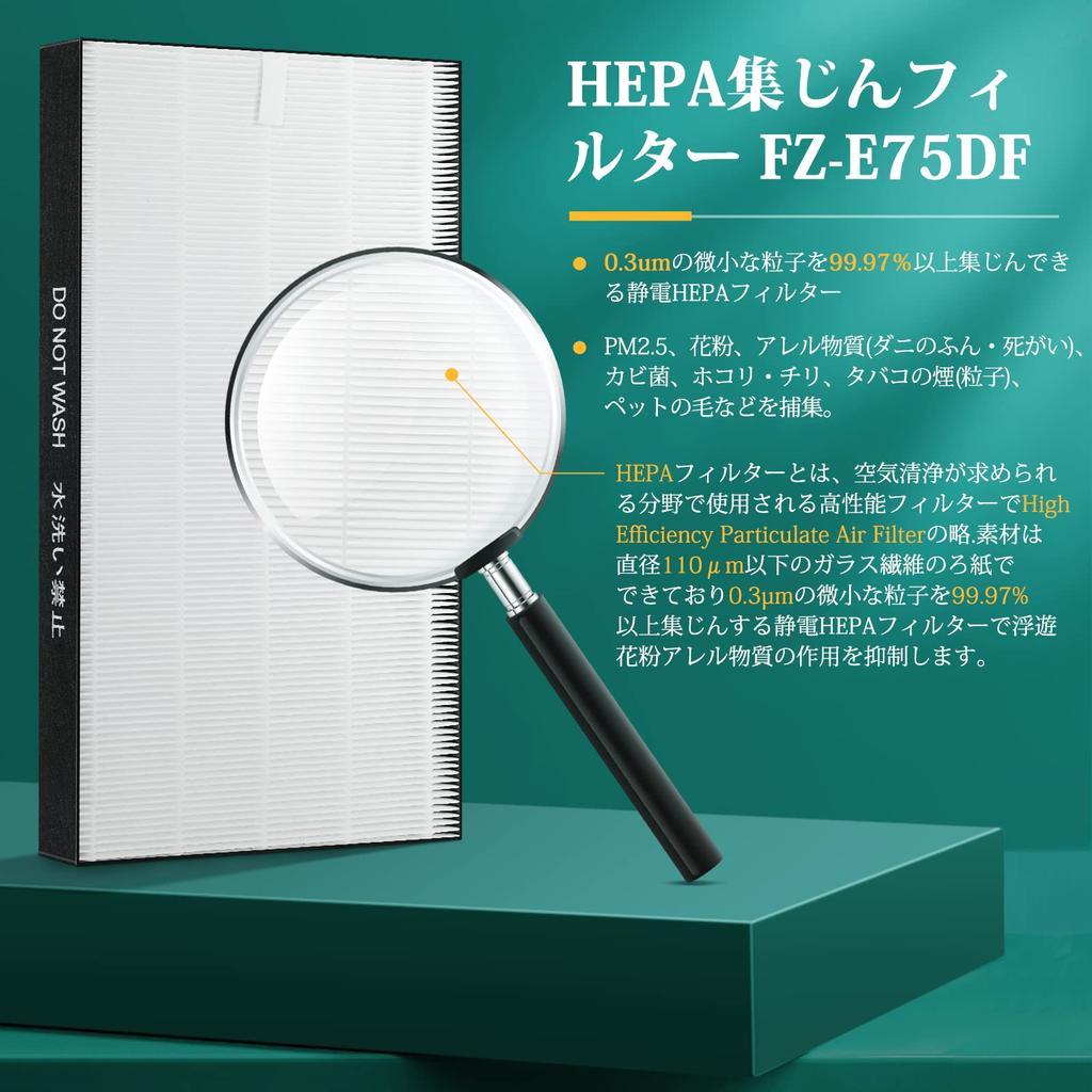 Увлажнитель воздуха Sharp Очиститель воздуха Фильтр для сбора пыли и Дезодорирующий фильтр Совместимые модели FZ-E75HF FZ-E75DF KI-GX75, KI-EX75 KI-HX75, KI-JX75,