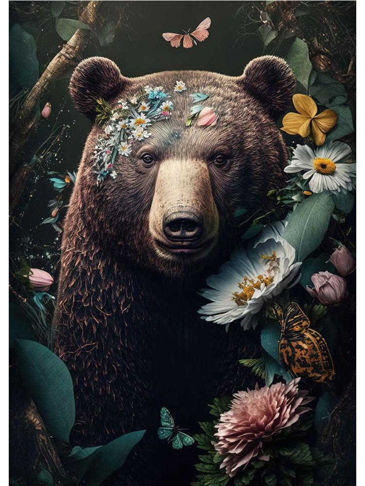 Винтажные животные в джунглях, цветы, холст, картина, печать плакатов, павлин, тукан, попугай, слон, обезьяна, настенная живопись, домашний декор для комнаты