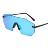 New integrated frameless sunglasses men's and women's personalized large-frame sunglasses European and American trendy glasses S