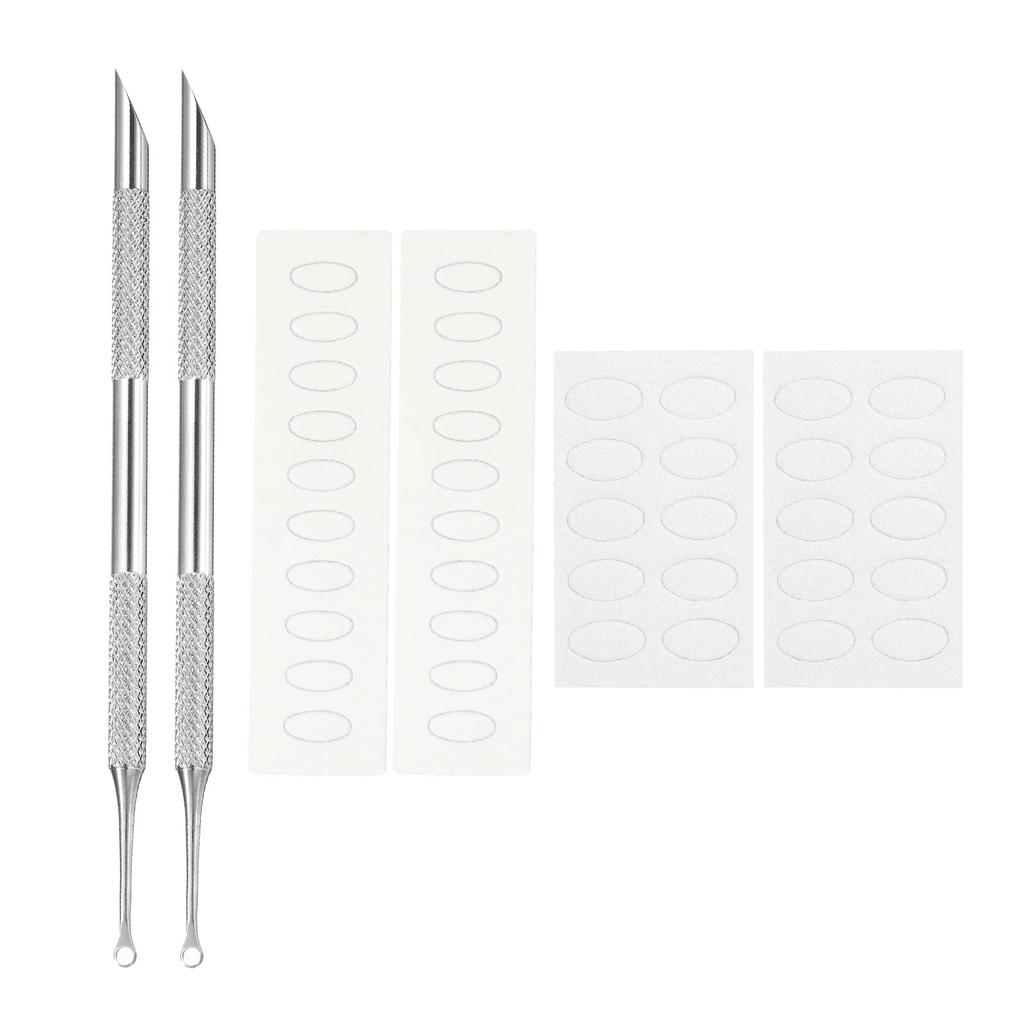 uxcell Double-Ended Stainless Steel Cuticle Pushers, 2-Piece Set with 100/180 Grit Sandpaper