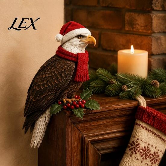Indoor Holiday Ornament Wooden Bird Door Topper, Cute Christmas Corner Statue, Woodland Animal Frame Decorations for Art Sign Winter Home Wall Window