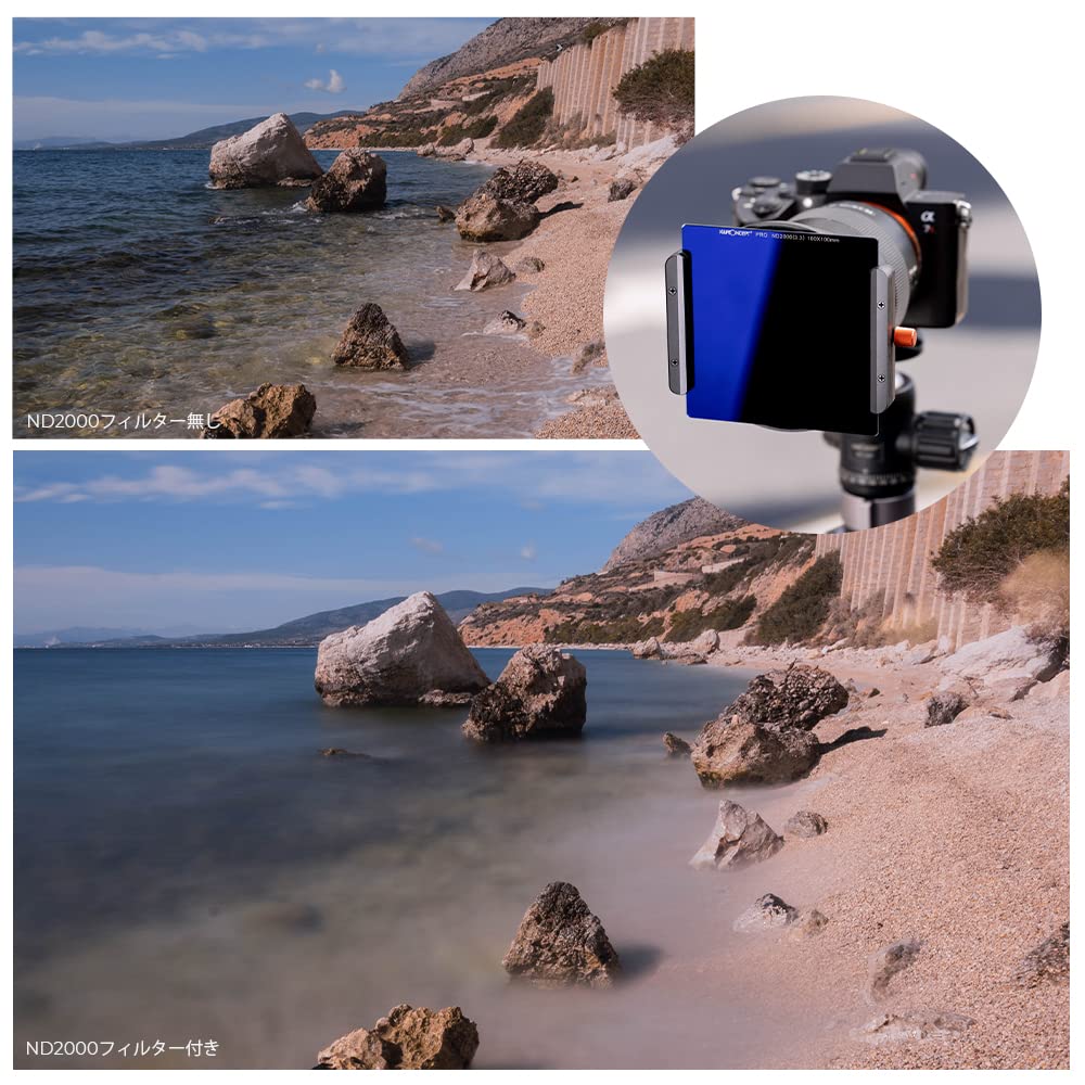 Concept ND2000 Filter Square Filter ND Filter Light Attenuation Tempered Optical Glass 100x100x2mm Water Repellent Stain Resistant Scratch Resistant