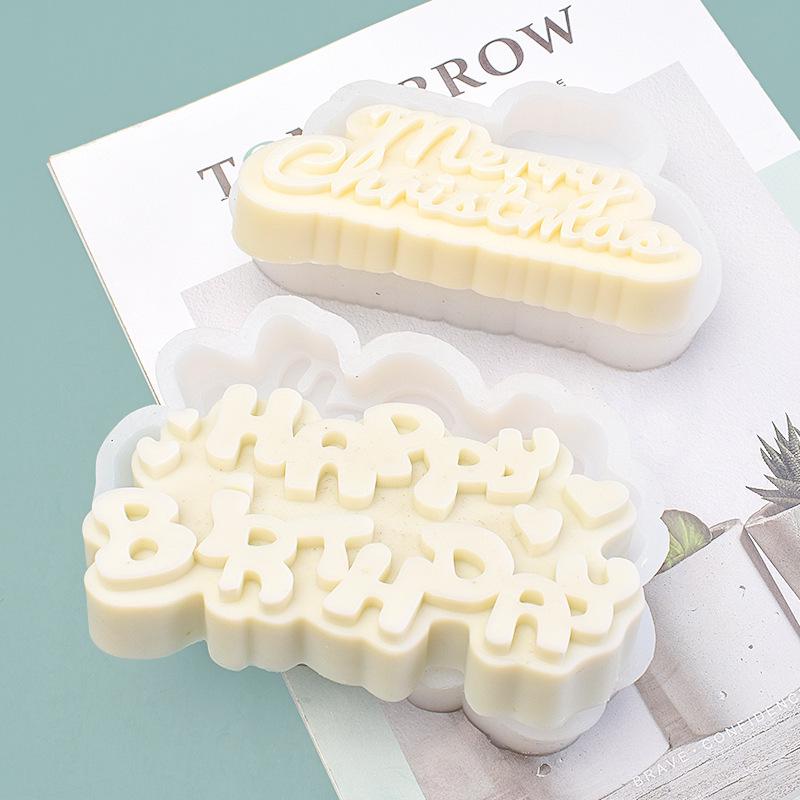 Happy Birthday Silicone Mold for DIY Candles, Plaster, and Diffuser Stones