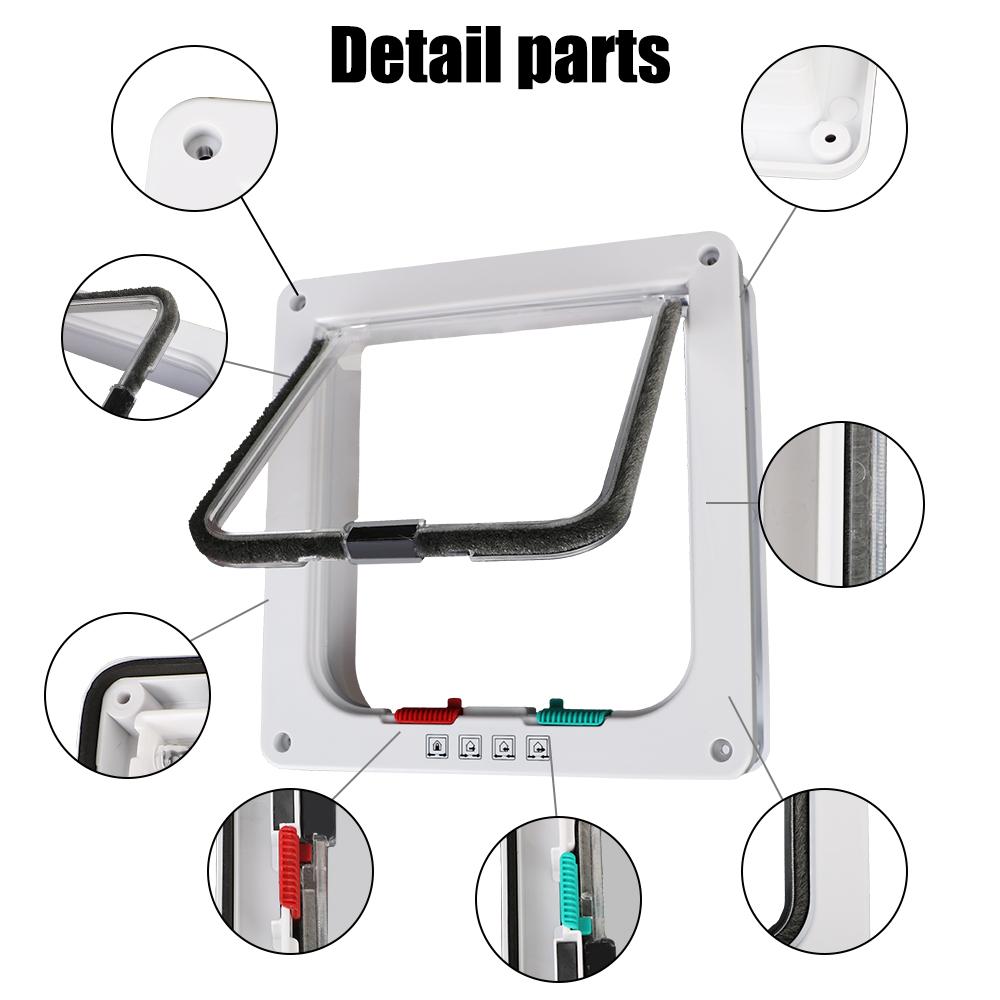 Откидная дверь для собак и кошек, АБС-пластик, защитные ворота для кошек и щенков с 4-сторонним замком, защитная откидная дверь, умная дверь для домашних животных для собак, кошек, котят