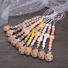 Wood Pacifier Holder Clips Soother Holder Baby Teething Toys Straps Baby Pacifier Chain  Children