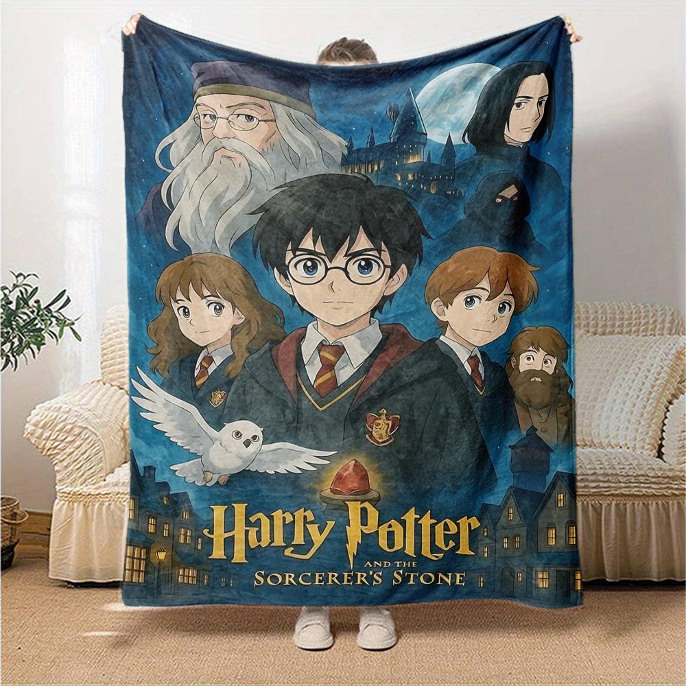 1pc Harry Potter and the Sorcerer's Stone Flannel Blanket Soft Warm Throw for Home, Office, Travel, All-Season Cozy Bedding GiftL1130