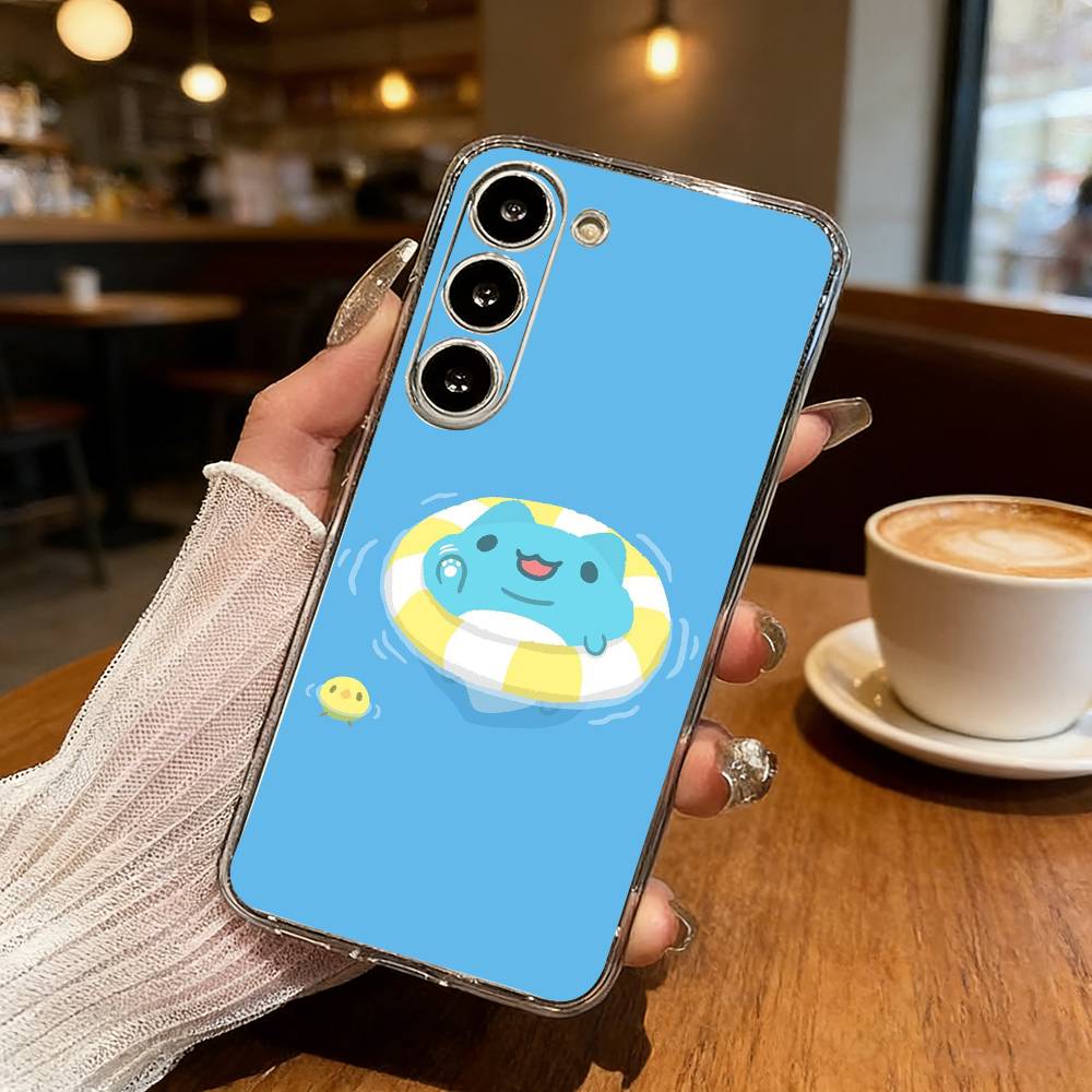 Cute B-Bugcat C-Capoo Phone Case For Samsung S25,S24,S21,S22,S23,S30,Ultra,S20,Plus,Fe,Lite Transparent Cover