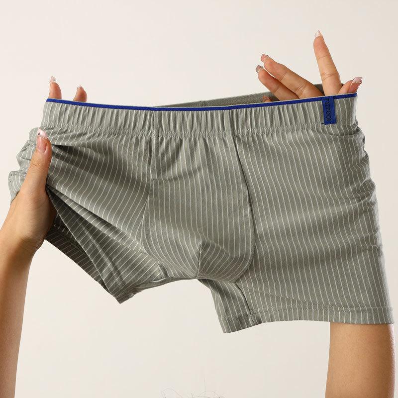 Мужское хлопковое нижнее белье дышащее свободное квадратное нижнее белье в полоску больших размеров шорты с плоскими углами