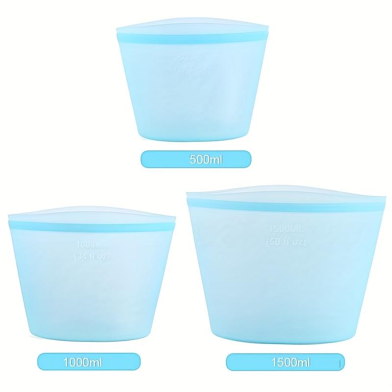 3PCS Silicone Food Storage Bag Reusable Stand Up Zip Leakproof Containers Fresh Bag Food Storage Fresh Wrap Ziplock