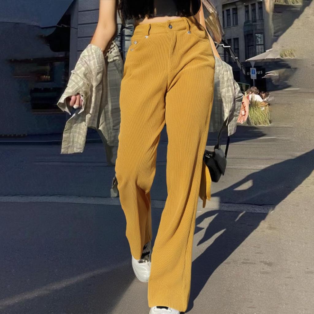 Womens Trendy Casual Streetwear Baggy Cargo Pants With Pockets Wide Leg Trousers Loose Overalls Long Pants