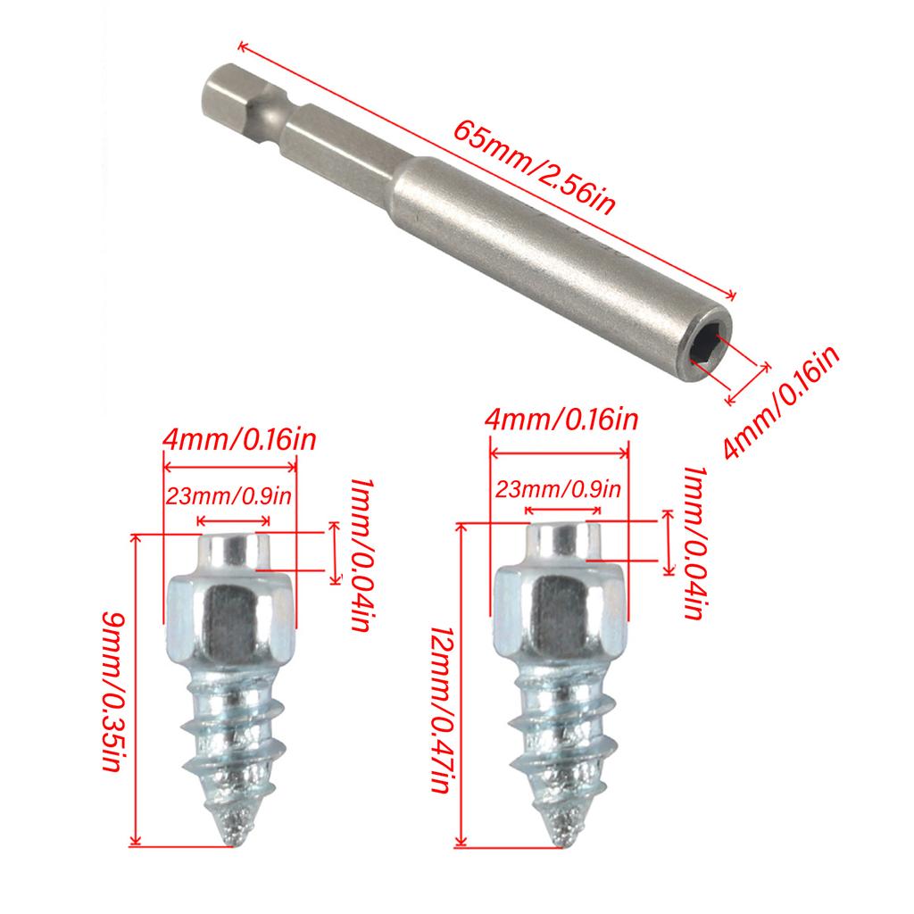 Tire Spikes Tire Studs Carbide Spikes for Truck Tires Snow Studs for Tires Snowmobile Stud with Installation Tool