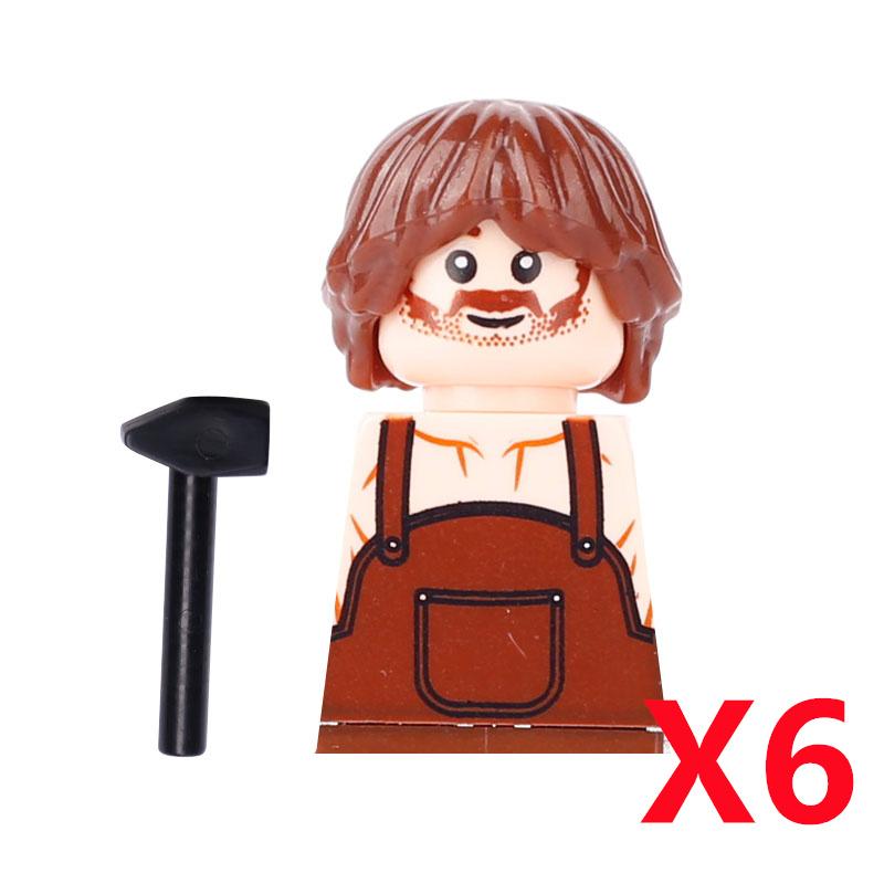 MOC Средневековый Рыцарский Замок Фигурки Конструктор Оружие Волк Мечники Стражник Лук Стрела Щит Флаги Боевой конь Игрушки Подарки S002