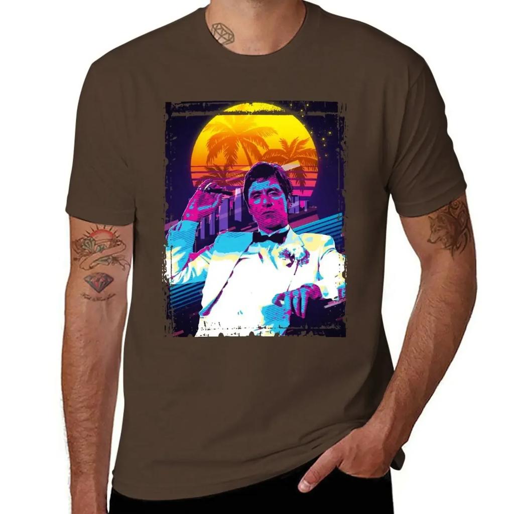 Classic Cinema Art: Scarface Movie Print Featuring Al Pacino T-Shirt customs boys whites workout shirts for men