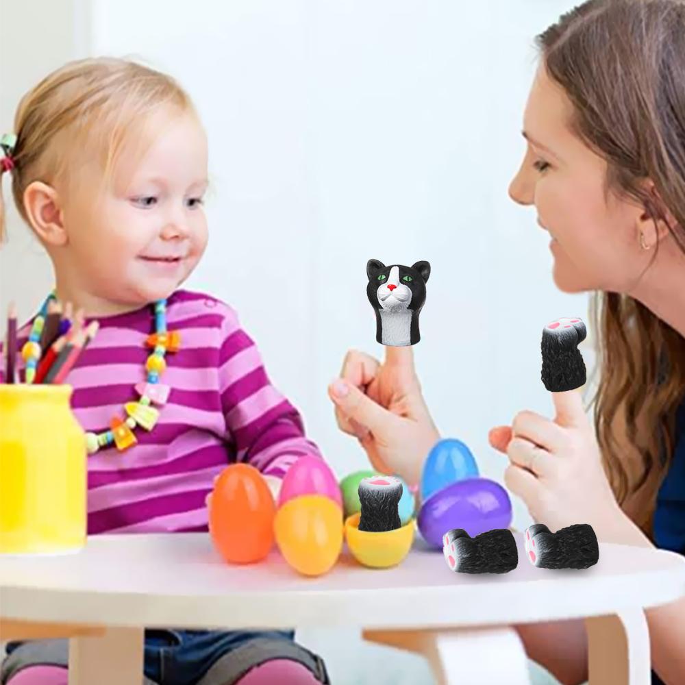 Washable Animal Cat Dog Hand Puppet Props Random Combination Finger Dolls