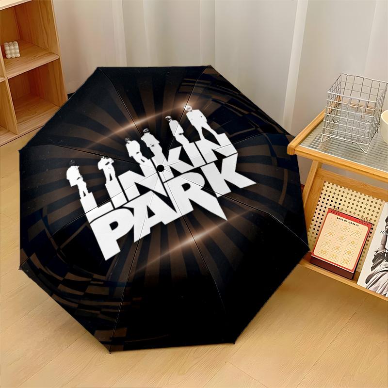 Принт Linkin Park 8?Автоматический зонт с ребрами, ветрозащитный, легкий, складной, для путешествий на открытом воздухе