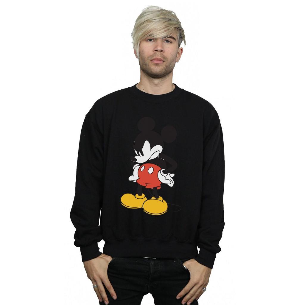 Disney Mens Mickey Mouse Angry Look Down Sweatshirt
