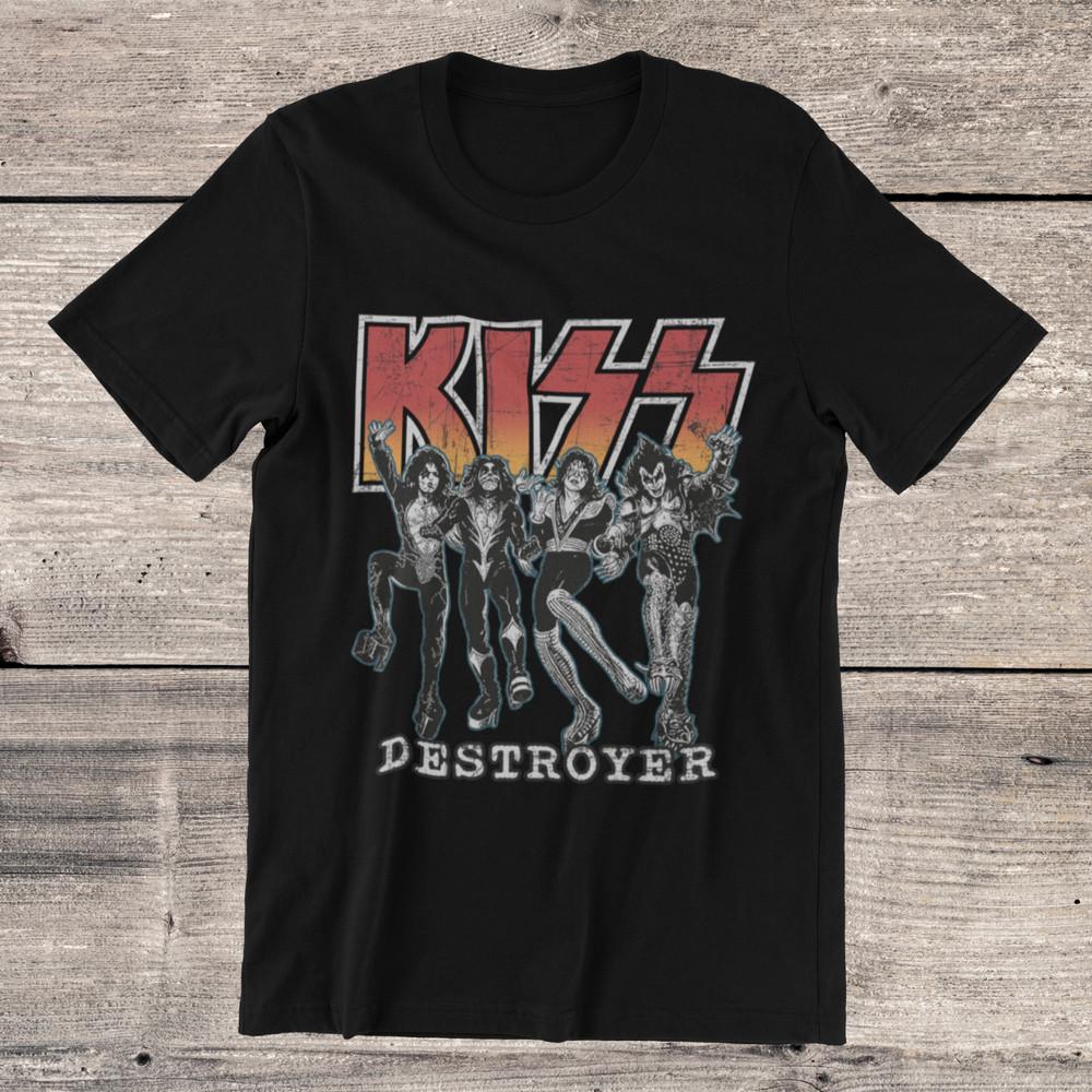 KISS Destroyer Классическая Хэви-метал Рок-группа Хлопковая футболка унисекс