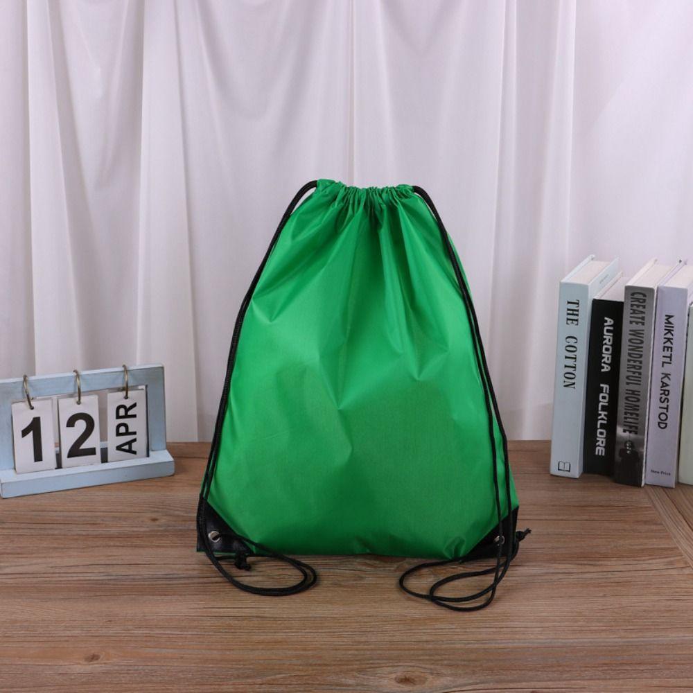 Solid Color Drawstring Backpack Shoulder Bag Gym Sports Backpack Casual Shopping Bag Outdoor