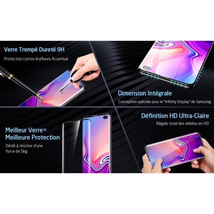 2pcs Samsung Galaxy S10 Plus Verre Trempé , 3D Film Protection Écran [Non Compatible avec Lecteur d Empreinte]
