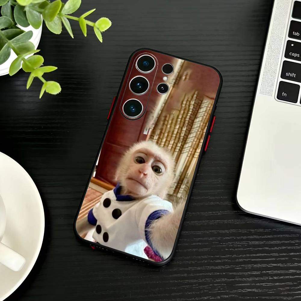 Милая смешная обезьянка Чехол для телефона для Samsung S26,S25,S24,S23,S22,S21,S20,Plus,Fe,Lite,Другие Черный чехол