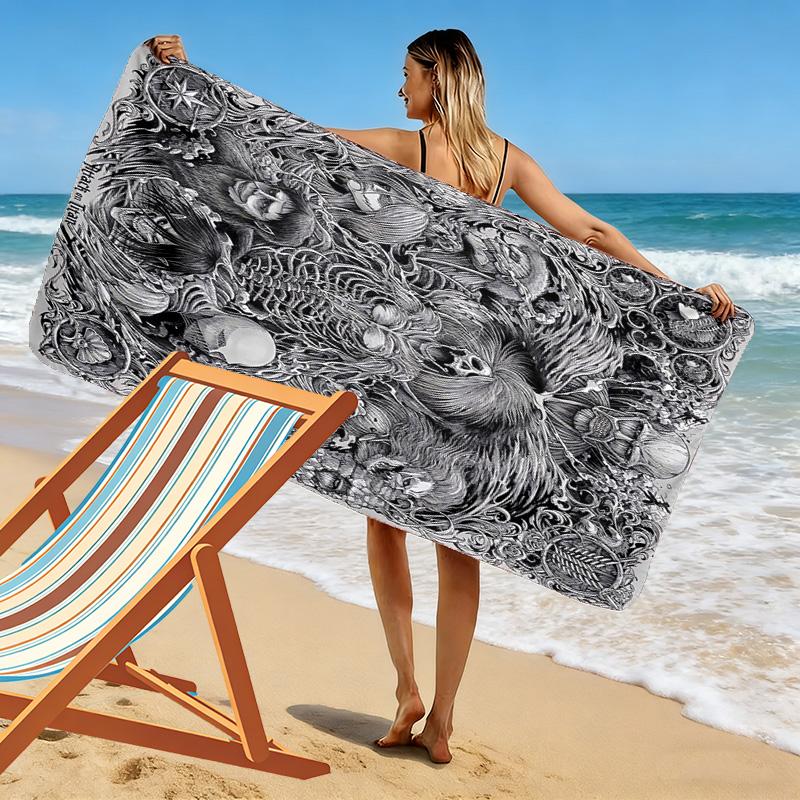 Attack Titan Print Beach Towel, Large Soft Quick Dry Towel for Beach Camping Swimming