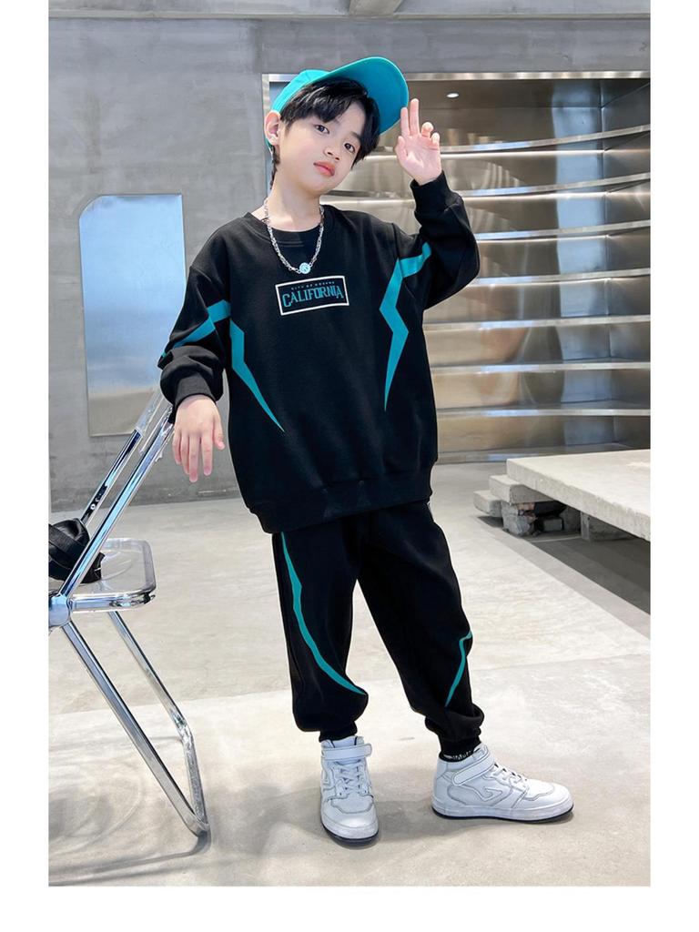 2025 Осенний спортивный костюм для мальчиков: Модный свитер для детей среднего и старшего возраста